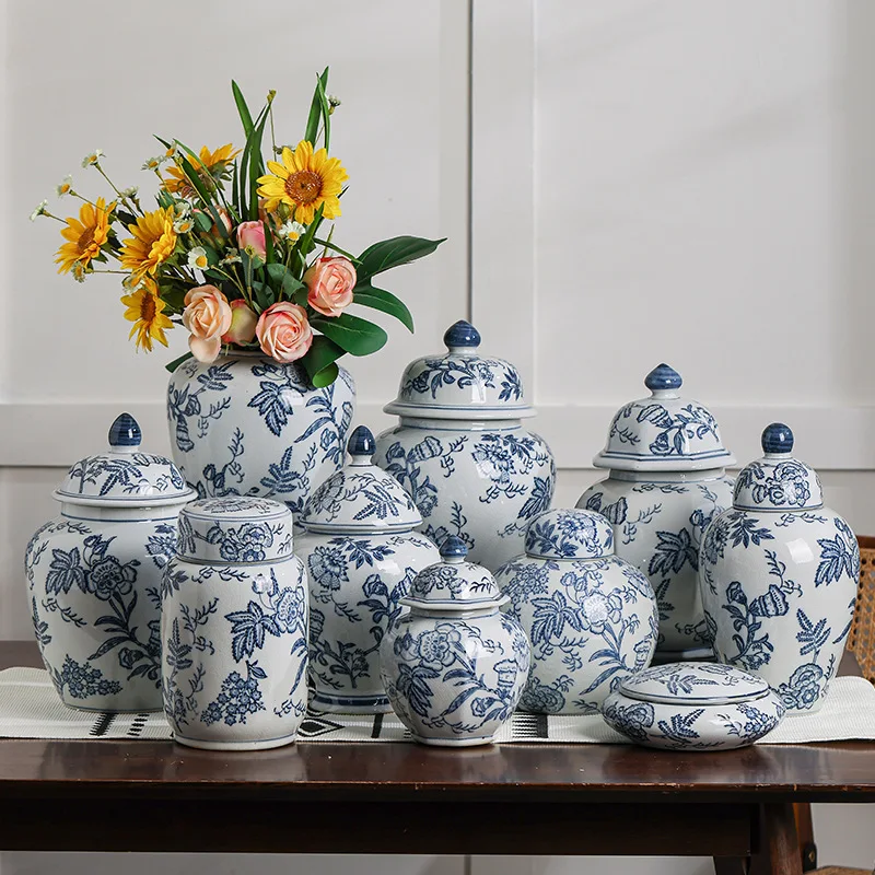 Chinese Factory Cheap Storage Jar Ornaments Jar Vase Large White Ceramic Ginger Jar