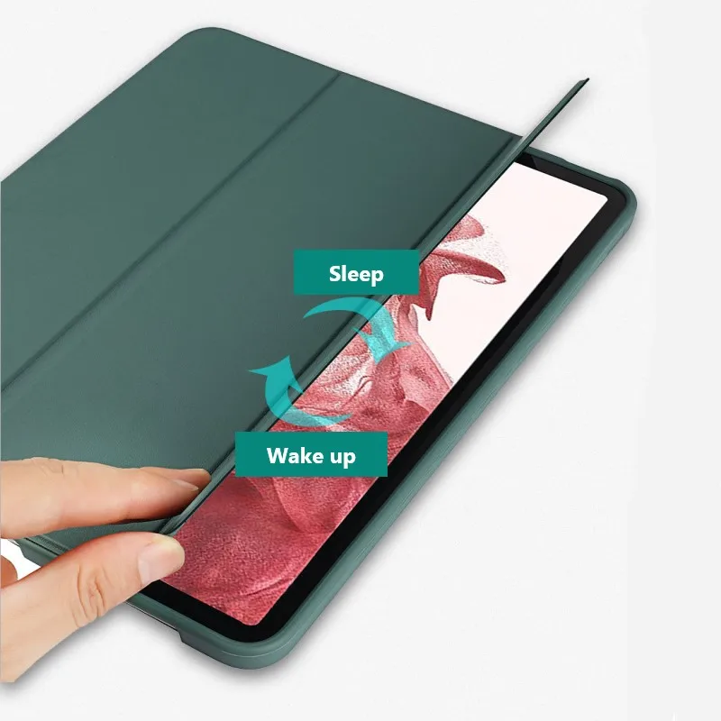 Skin Feel PU Leather Soft Shell TPU Ultra Slim Auto Wake Sleep Smart Tablet Case Cover For Samsung Galaxy Tab S8 Plus/S8Ultra