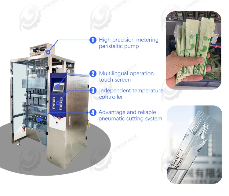 Automatic Multi Lane Stick Sport Gel Sachet Packaging Machine 4 lanes Waterslide Honey Liquid packing machine