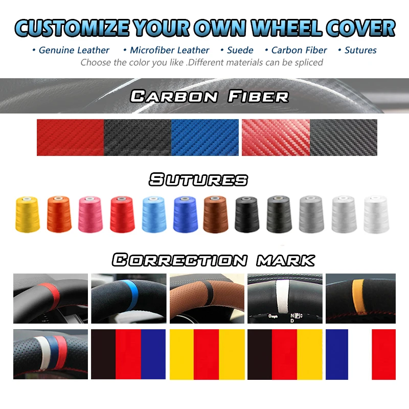 Wholesale Custom Car Steering Wheel Cover for Mitsubishi Lancer Evolution 8 VIII 2003-2005 9 IX 2005-2007 Sport interior