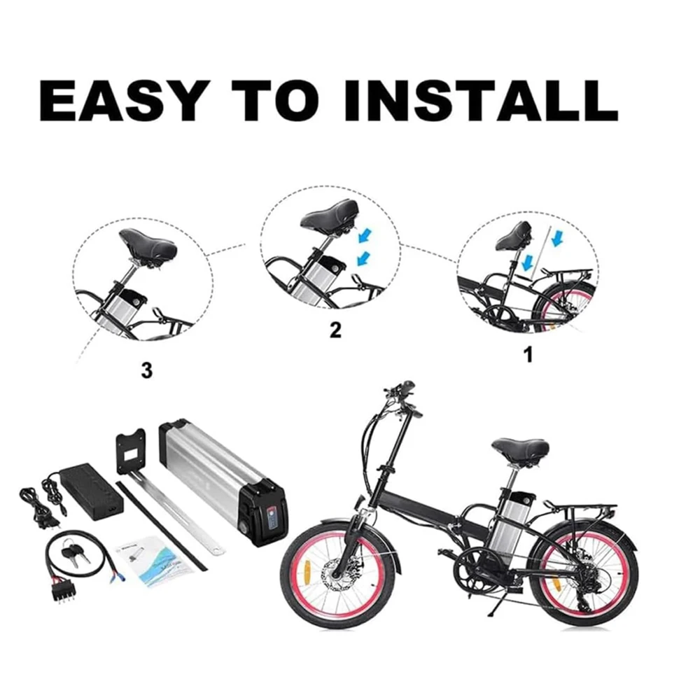 Customized Silver fish 48v 52V 60v10ah 20Ah 30ah 500w 1000W battery for electric bike monster electric bike electric city bike