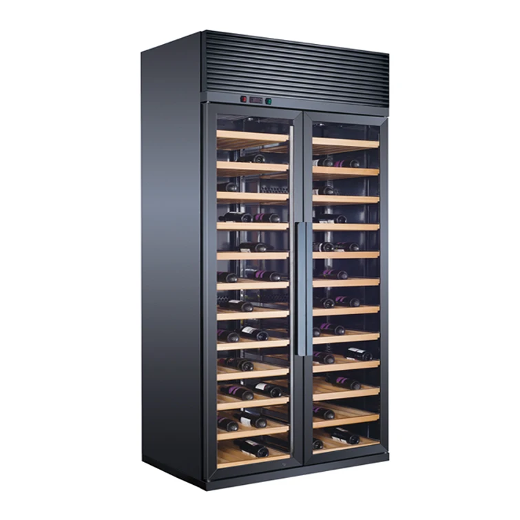 Commercial High Security Stainless Steel Refrigerator Showcase Hotel Restaurant Wine Beverage Drink Display Fridge Compressor