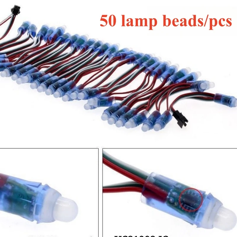 5V 12V WS2811 Diffused Digital RGB LED Pixel Light Individually Addressable 12mm Round LED Modules Waterproof Full Color