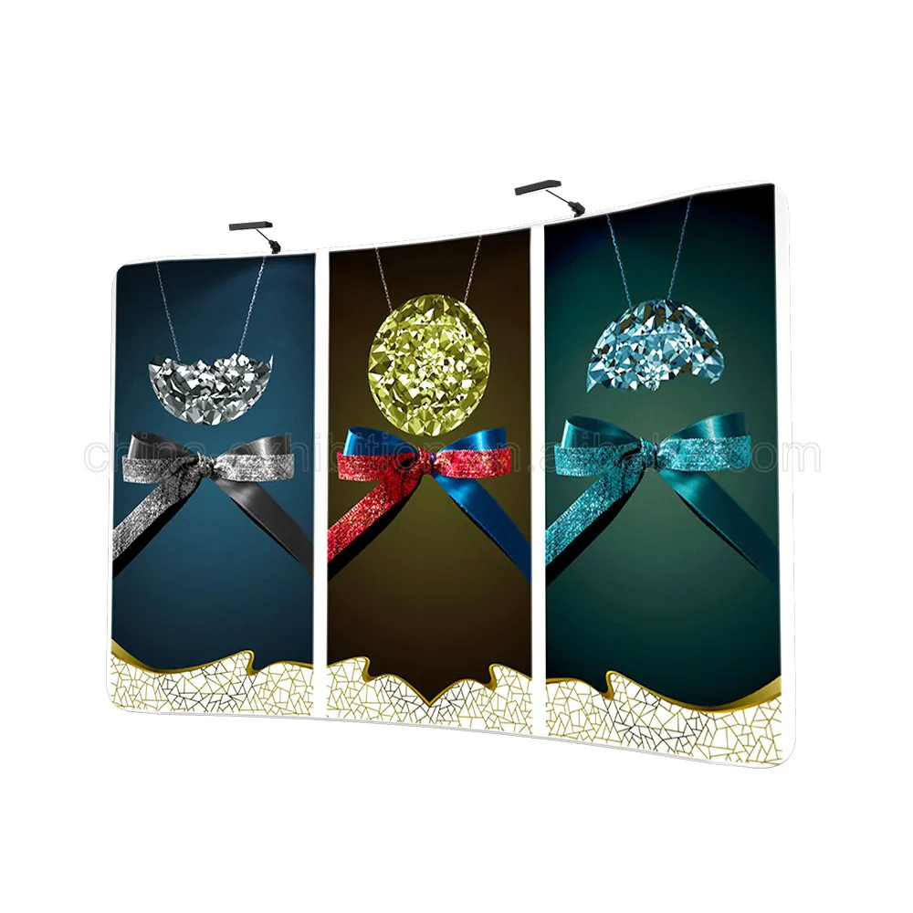 Backdrop Stand Cheap Price Customized Portable Light Weight Quick Setup Photobooth Expand Tension Fabric Display Show