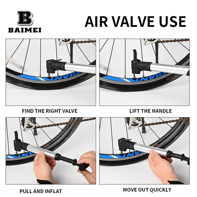BM 120Psi Bike Aluminium Tire Pumps Cycle Pump Mini Air Bicycle Hand Pump Presta/Schrader Valve bicycle accessories