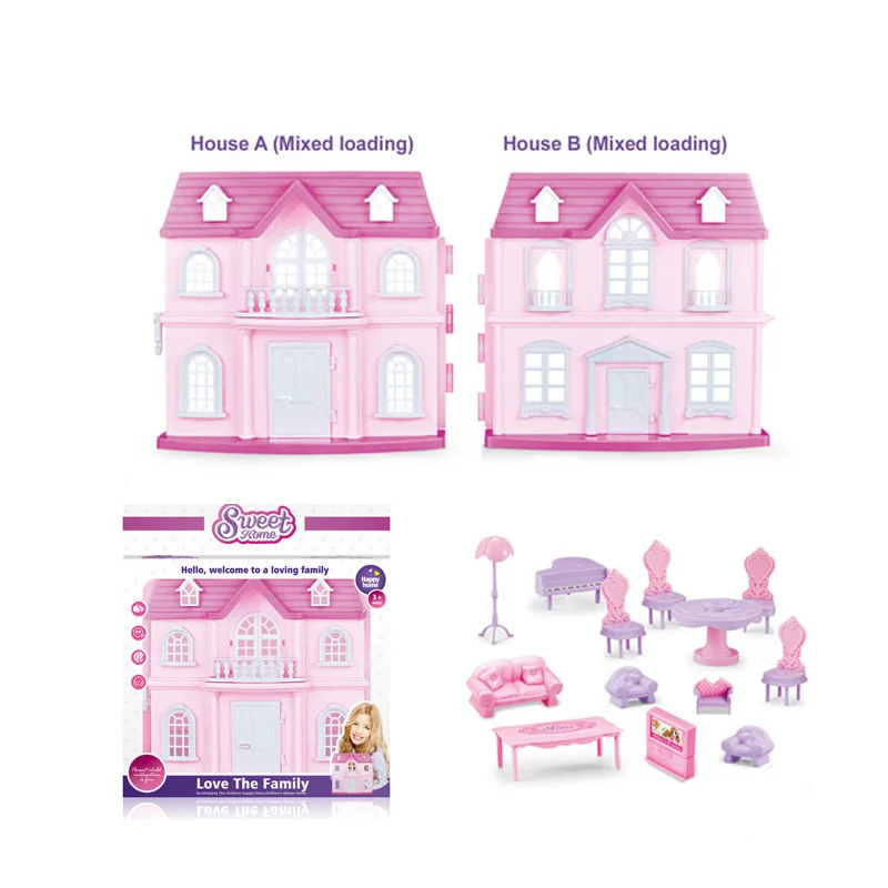 
Dream Doll House for Little Girls Pretend Play Doll House Toy Playset mini Dollhouse with Dollhouse Furniture 