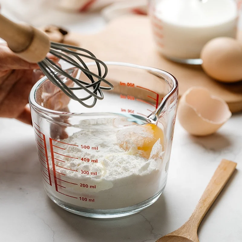 Jade-cer Kitchen graduated glass measuring jugs mugs with handle 250ml 500ml 1000ml