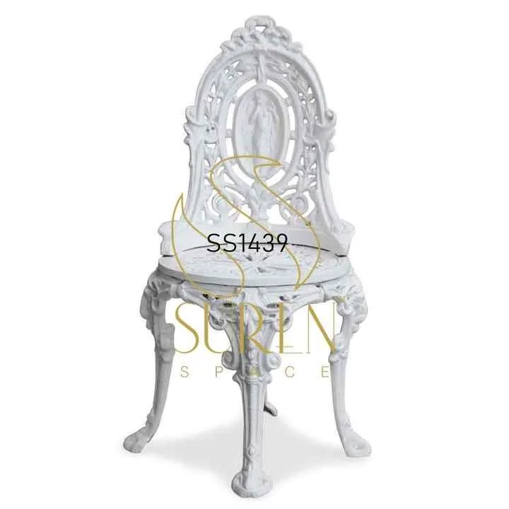 Cast Iron Baroque Style Outdoor Garden Patio Commercial Industrial Furniture Carved Metal Chair at Competitive Price