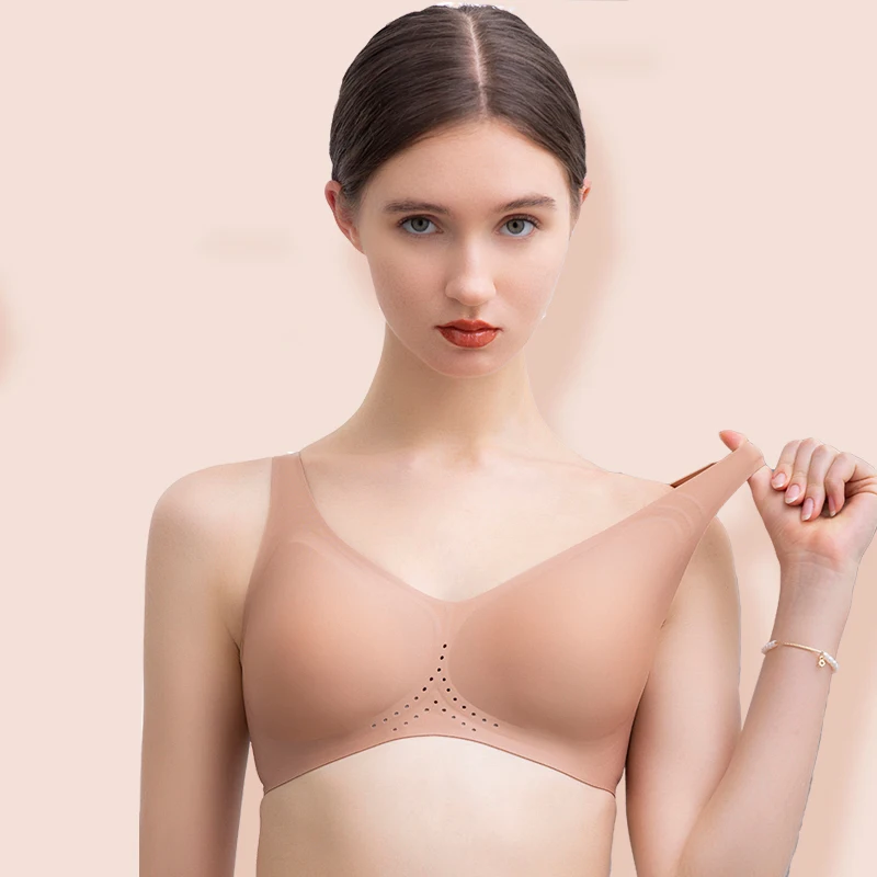 Wholesale Thai Natural Latex Cup Bra High Quality Sleeping Sostenes Sin Costura Brassiere Women Seamless  Bra