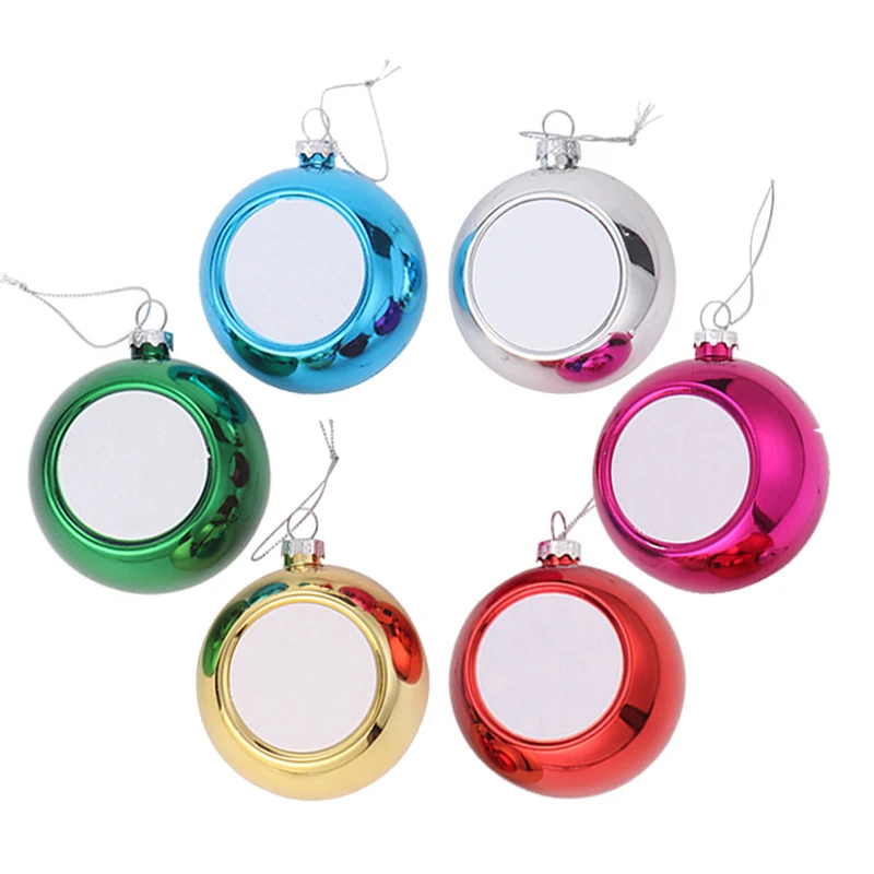 Christmas Ornament 6cm 8cm Sublimation Blanks Christmas Colorful Tree Ornament Ball