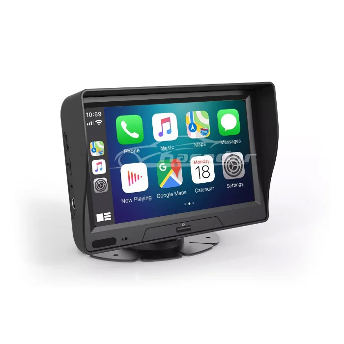 7-Inch Universal 1080P Dash Cam with CarPlay & Android Auto - GPS, Parking Monitor, Video Recording & Wireless Connectivity