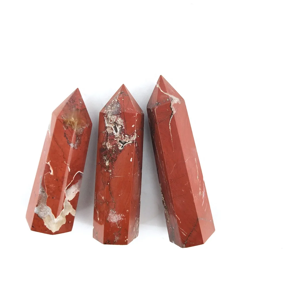  Wholesale Natural Quartz Crystal Wands Hand Carved Healing Red Jasper Towers For