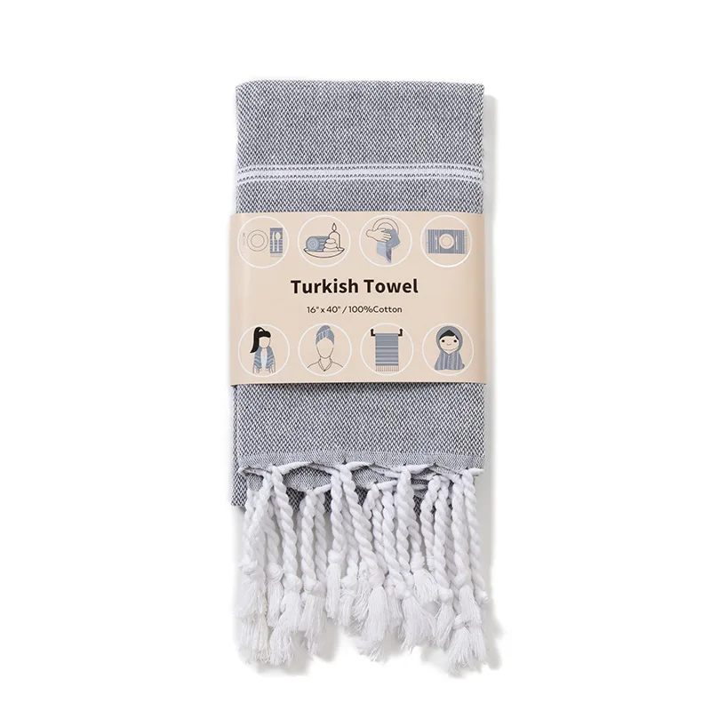 100% Cotton Embroidered LOGO Tea Towel Set Sublimation Kitchen Cleaning Turkish Towels