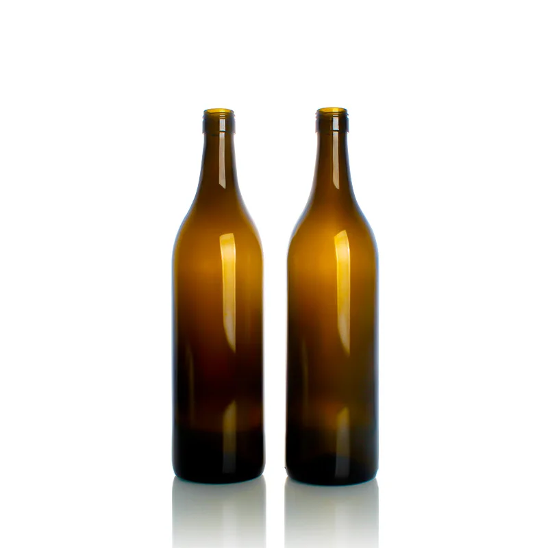 Custom empty burgundy shape cork finish drinking glass wine 375/750ml red wine bottle for liquor wine champagne