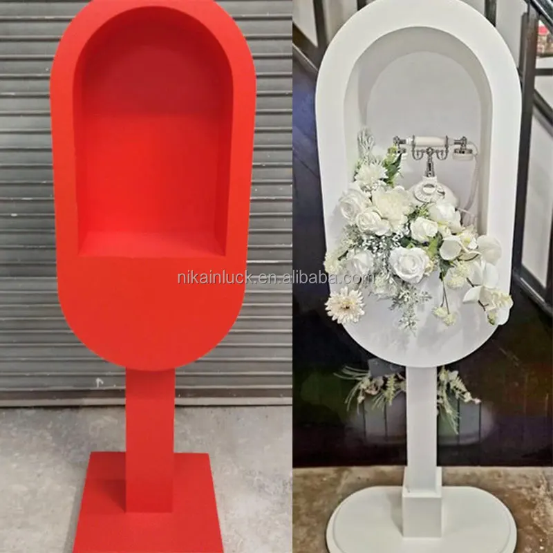 Creative Wedding Party Decoration Props Guestbook Stand Booth Box Red Telephone Floor Placement Table
