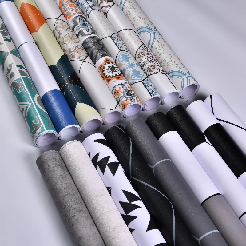 Wear-Resistant Anti-Heating PVC Material Sheet Floor Sticker Rolls Waterproof Floor Trims for Home Decor Self Adhesive Floor Mat