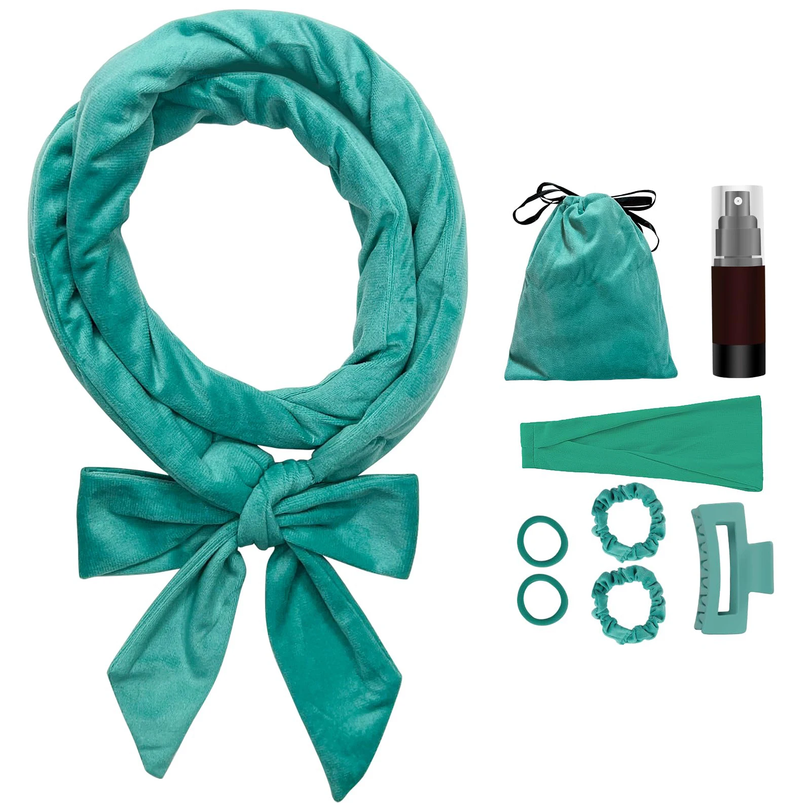 Black Velour Lazy Hair Curls Roller Wrap Non Heat Overnight Hair Curler Headband No Heat Curling Rod Headband