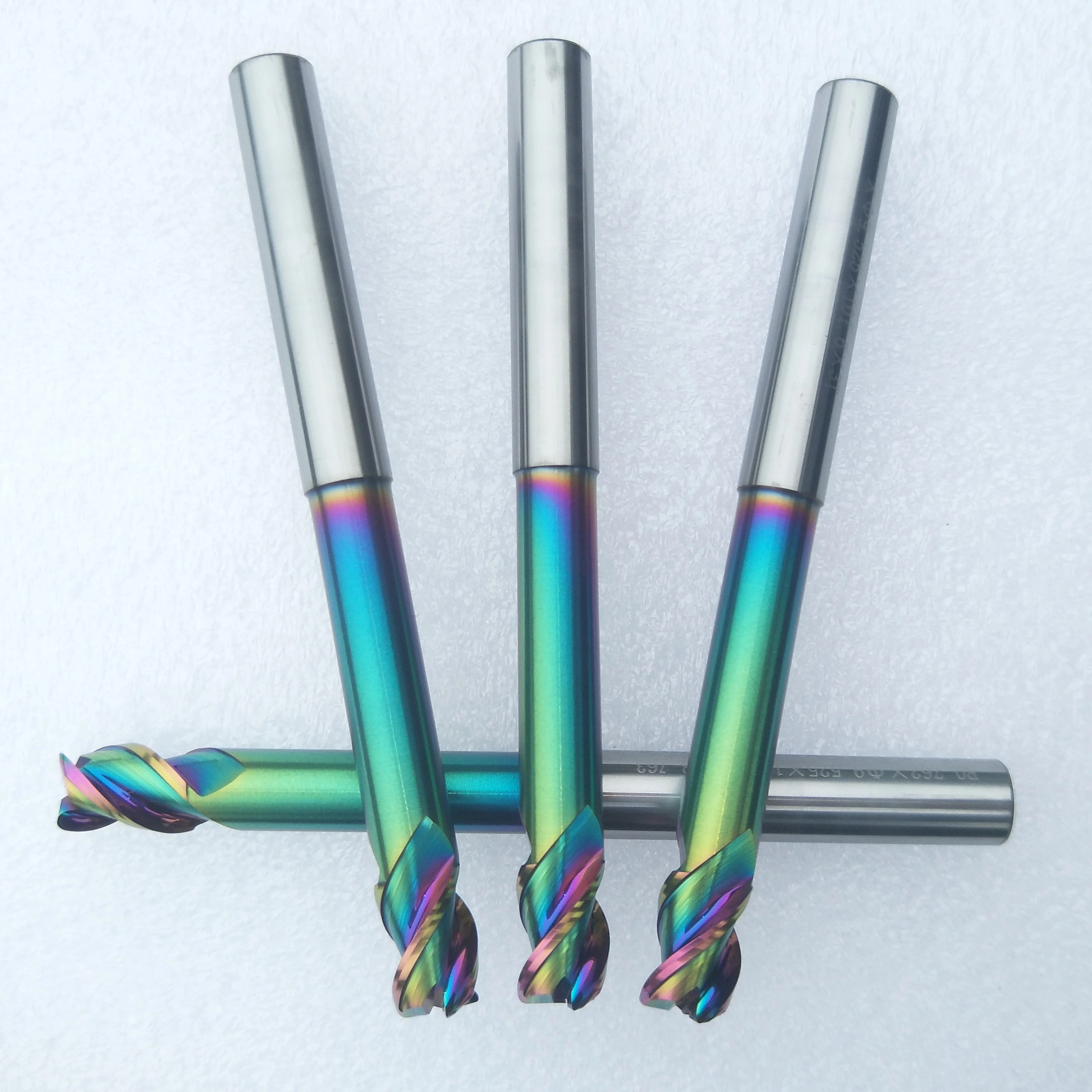 DLC color coating high efficiency long service life 3 flutes endmill
