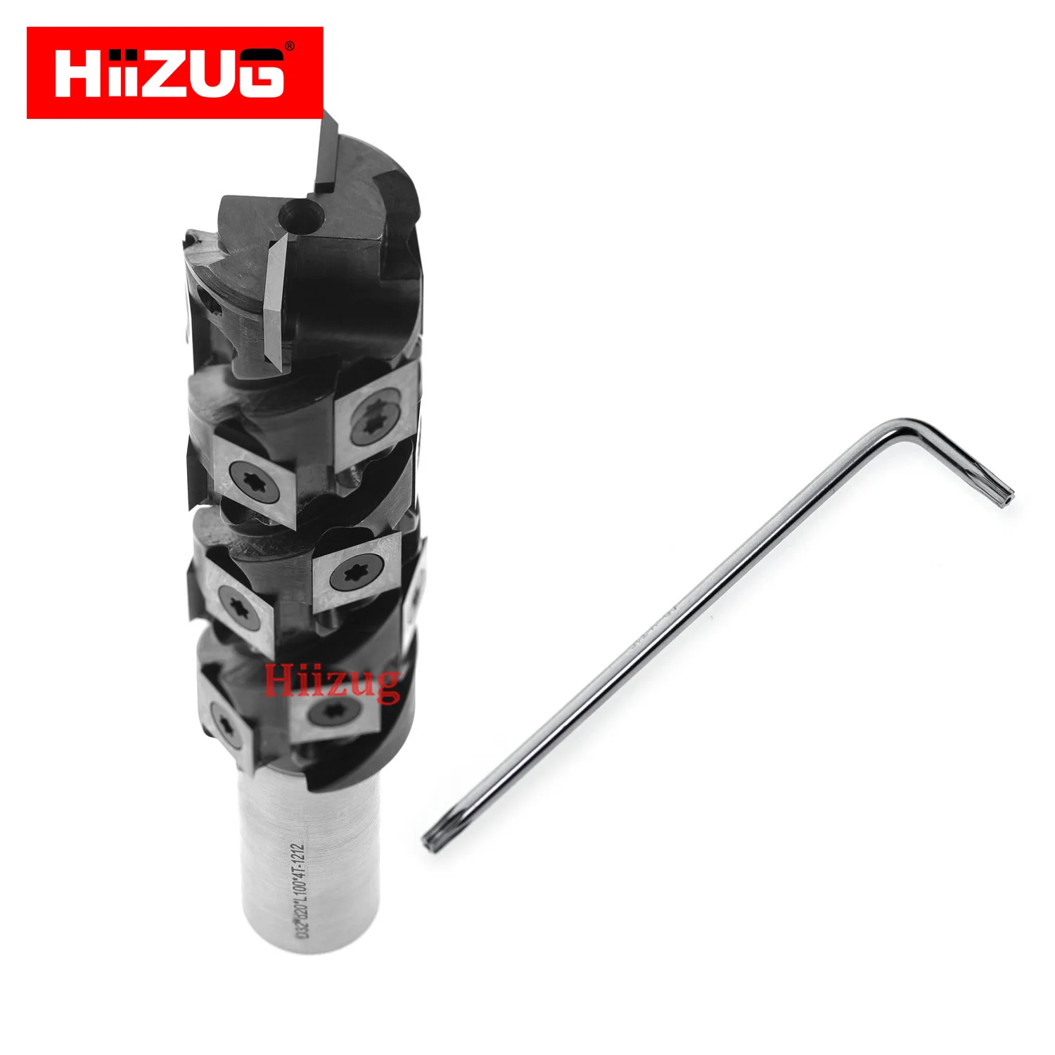 Hiizug CNC Spiral Flush Trim Router Bit 20mm Shank End Mill with Replaceable Carbide Inserts for Wood Trimming Bottom Cleacing