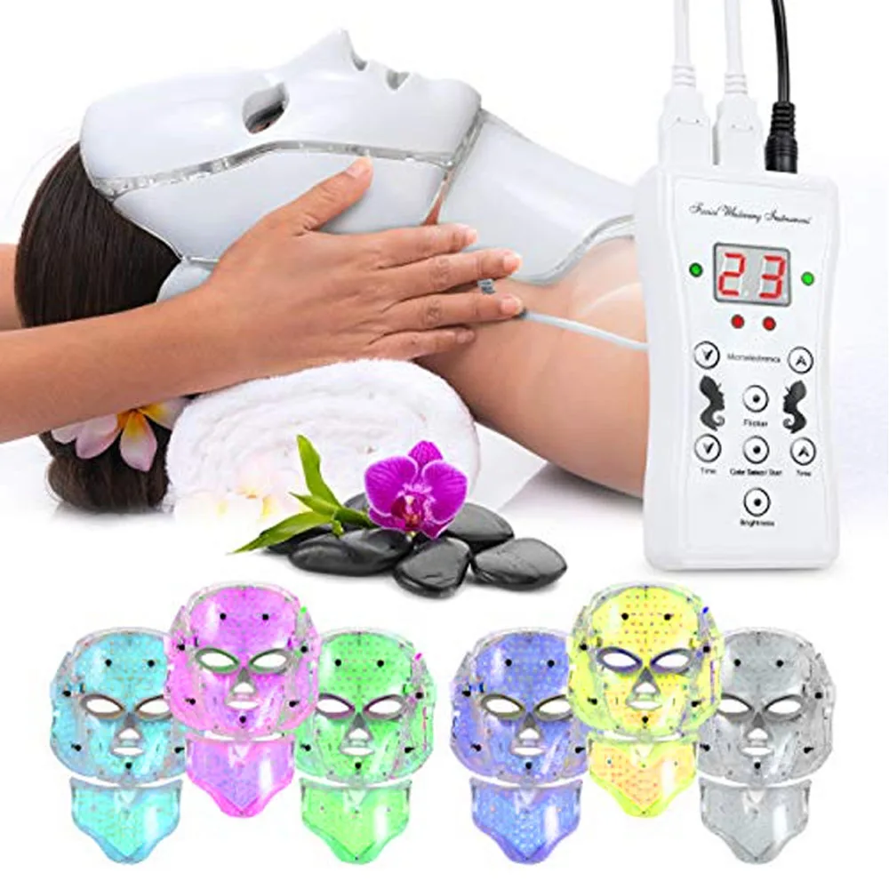 
Face LED Mask with Neck EMS Micro-current Photon Therapy Device Anti Wrinkle Acne Removal Skin Rejuvenation Facial Beauty 