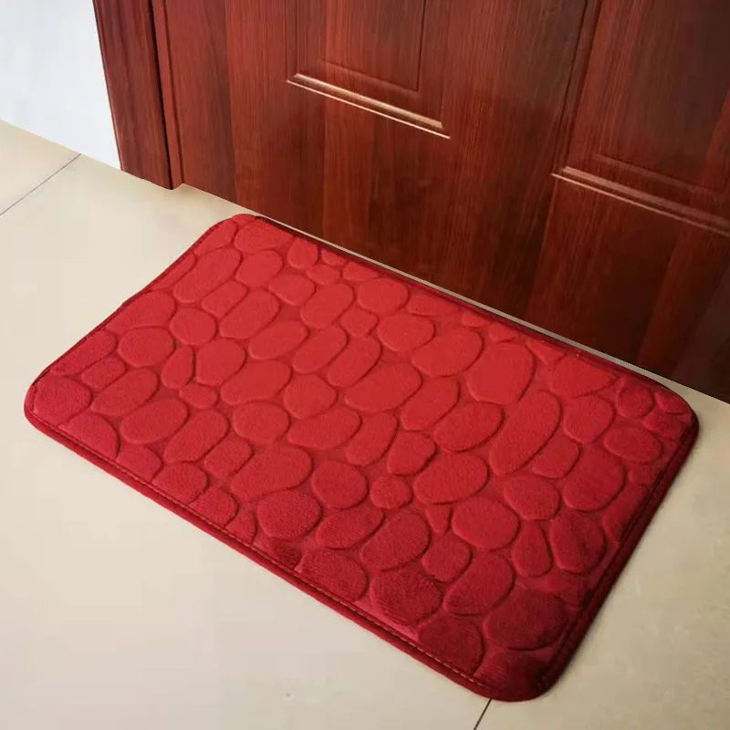 Popular Cross-Border Direct Supply Household Pebble Texture Absorbent Floor Mat