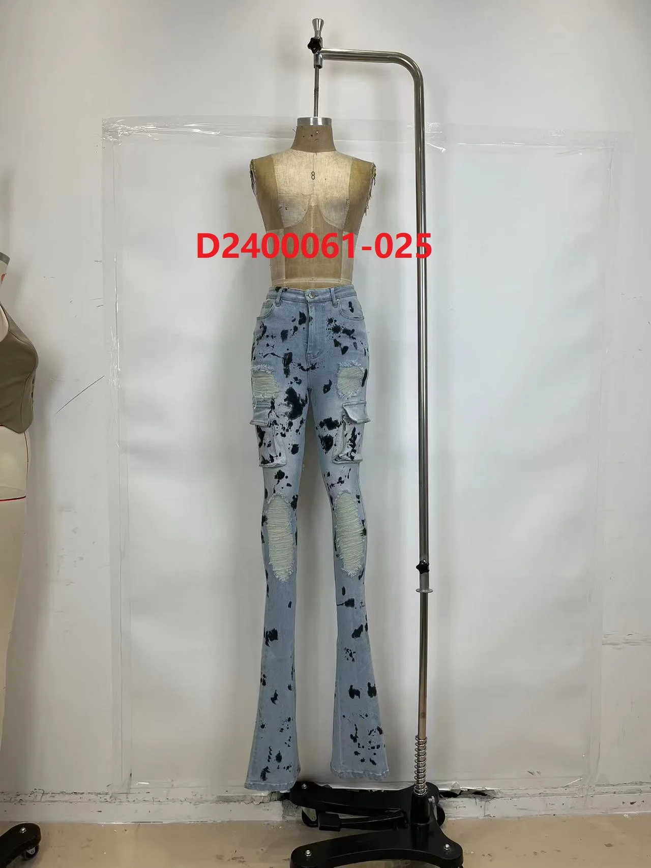 Exclusive Offer Retro Style High Waisted Flared Jeans Trend Innovation Embroidered Printed Denim Trousers