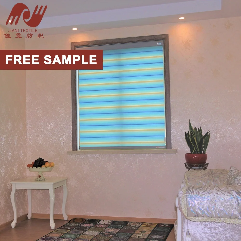 JIANI Latest Custom Design Roller Pleated Fabric Shades Office Home Decor Curtain 100% Polyester Zebra Blinds Windows