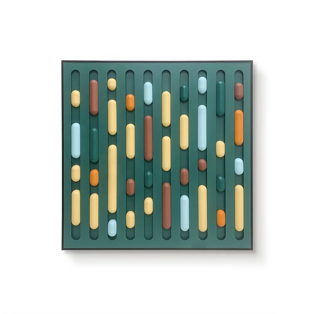 JZ Modern Large 3D  Home Decor Wood Carving Painting Mixed Media Art Artwork Handmade Abstract Wooden Wall Art Frames