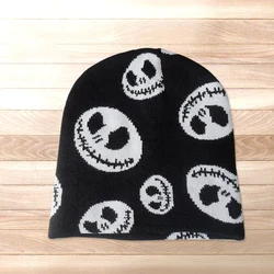 Halloween Funny Pumpkin Jacquard Black Skiing Beanies Hats Winter Warm Knitted Beanie Hats Women Men Wholesale