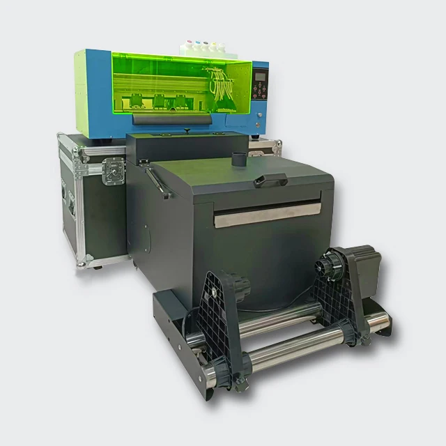 A3 small size DTF PET Film uv printer roll to roll 30cm xp600 dual head dtf imprimante with shaking oven for textile transfer