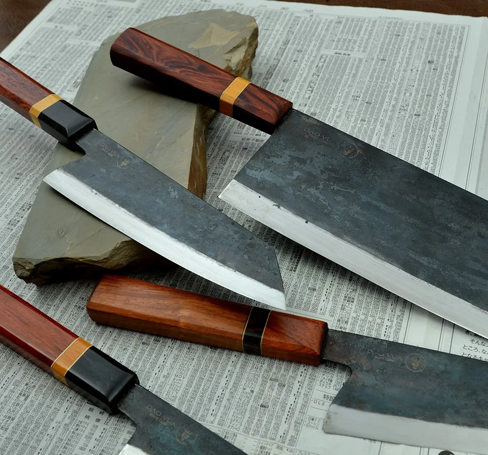 Japanese Kitchen Knife  Hand Forged Knife  Popular Nature Wooden Handle for Wholesale with Cheap Knife Price