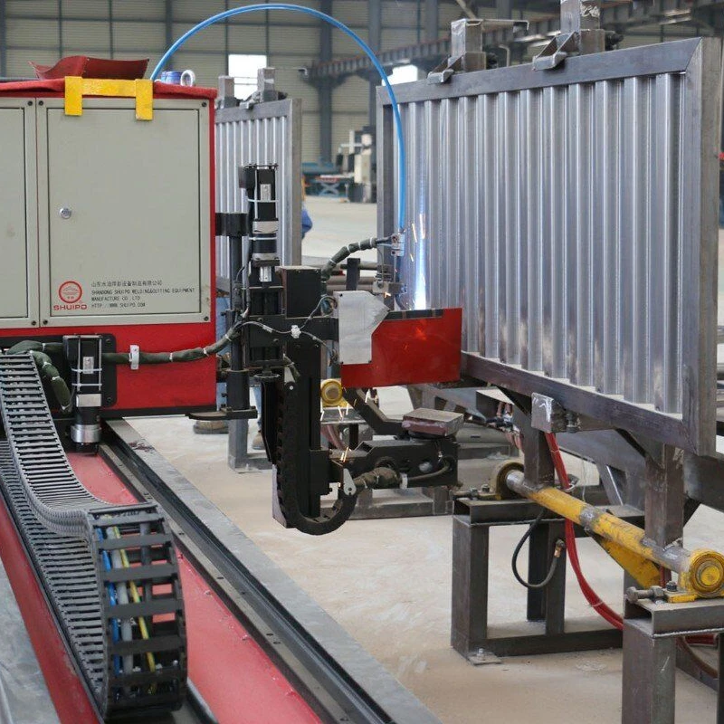 Automatic corrugated plate welding machine