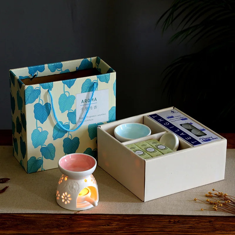 Custom Ceramic Candle Aromatherapy Lamp Aromatherapy Furnace Set Essential Oil Lamp Furnace Fragrance Oil Diffuser Gift Set