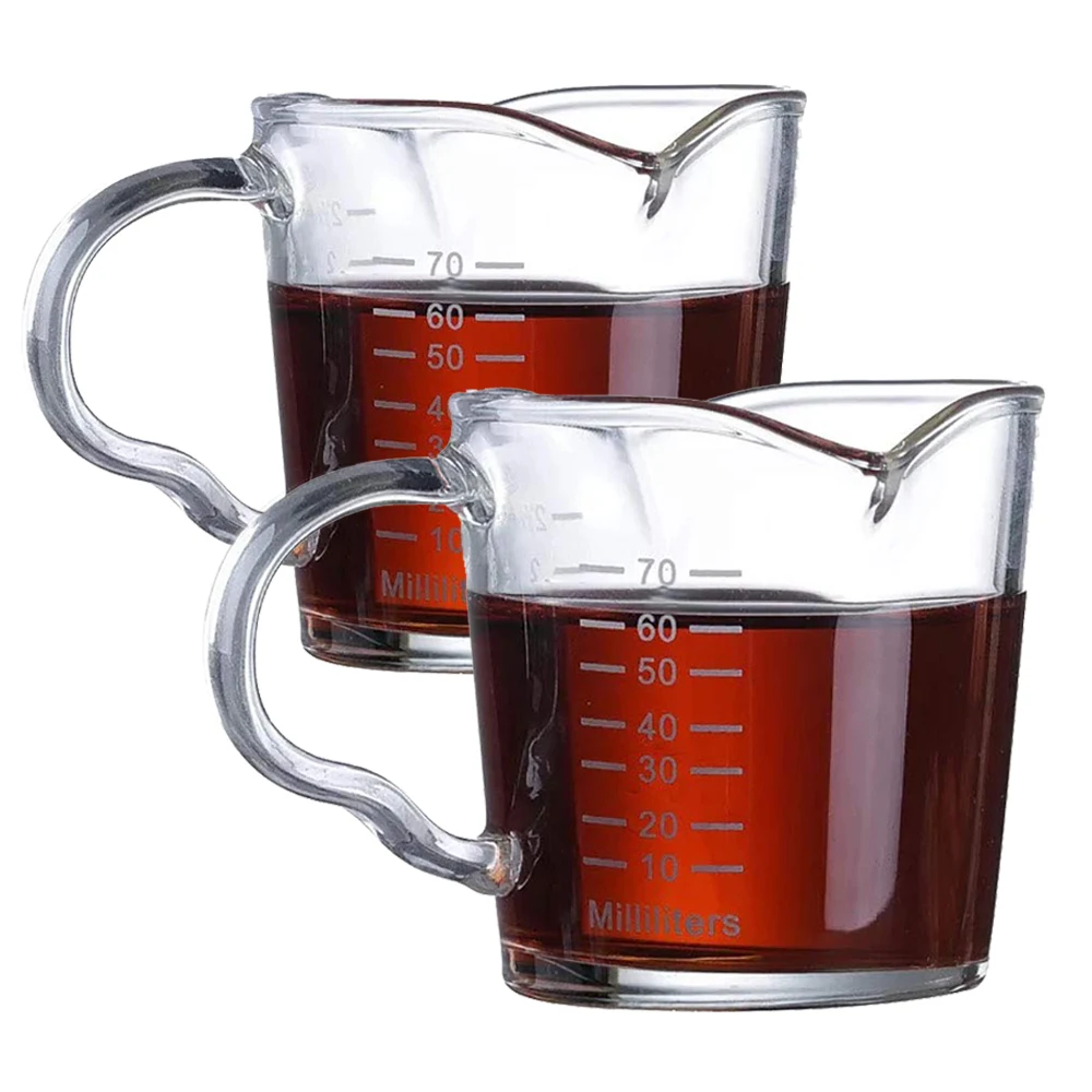 BCnmviku 75ML Double Spout Measuring Cup Glass Beaker With Measurement Chart For kitchen laboratory  Borosilicate Glass Material