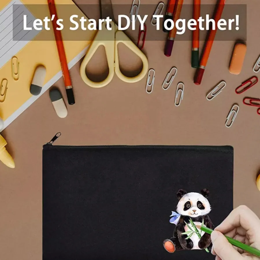 mini women sublimation logo makeup toiletry canvas cosmetic wash bag zipper custom travel pouch