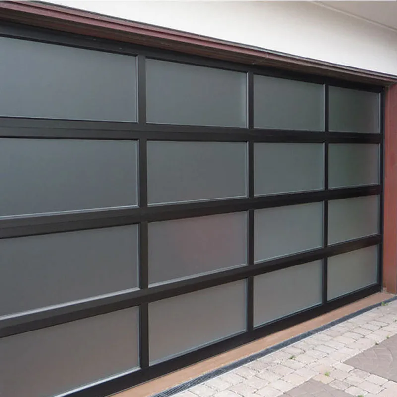 Factory Direct Sale New Aluminum Alloy  Modern Waterproof Glass Automatic Garage Door Insulated