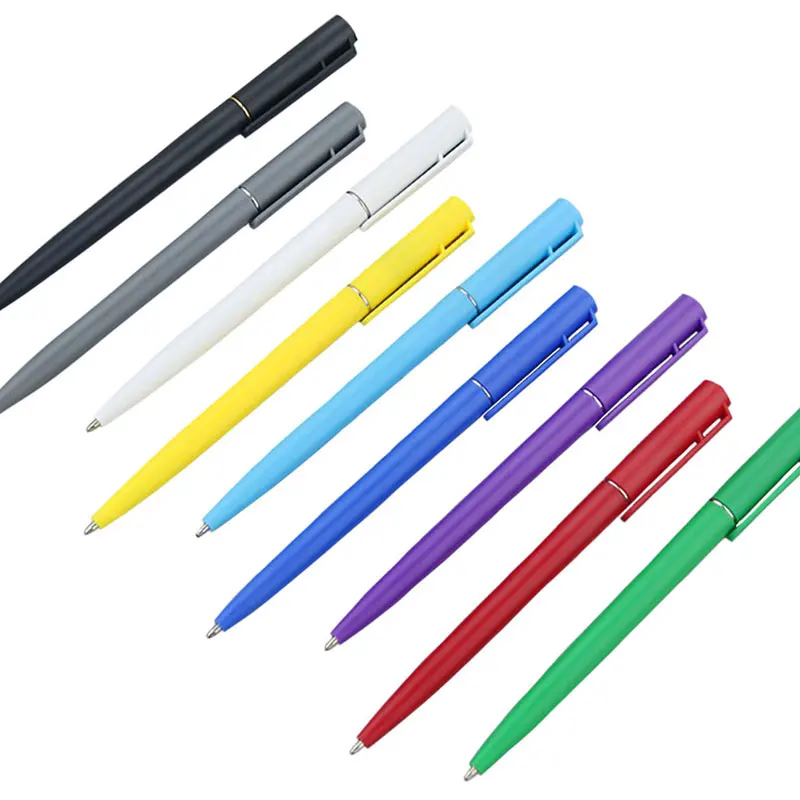 BECOL School Office Stationery Cheap Pen Multi Color Advertising Ballpoint Pen Custom Logo Plastic Twist Ball Pen for Hotel