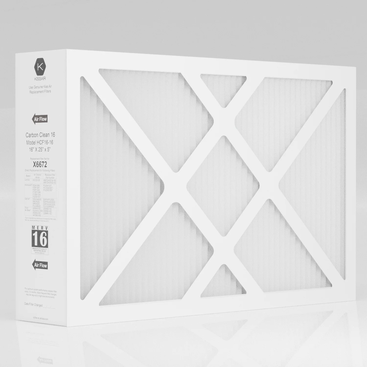 16x25x5 Воздушный фильтр MERV 8 пылезащитный плиссированный HVAC fv100a1029/Lennox X6670