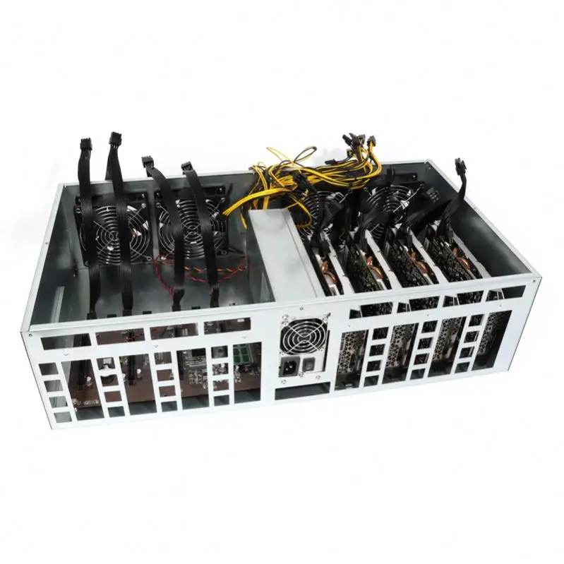 8 GPU open rig frame with 1820 1840 CPU full set  case with RAM for RX580 P140