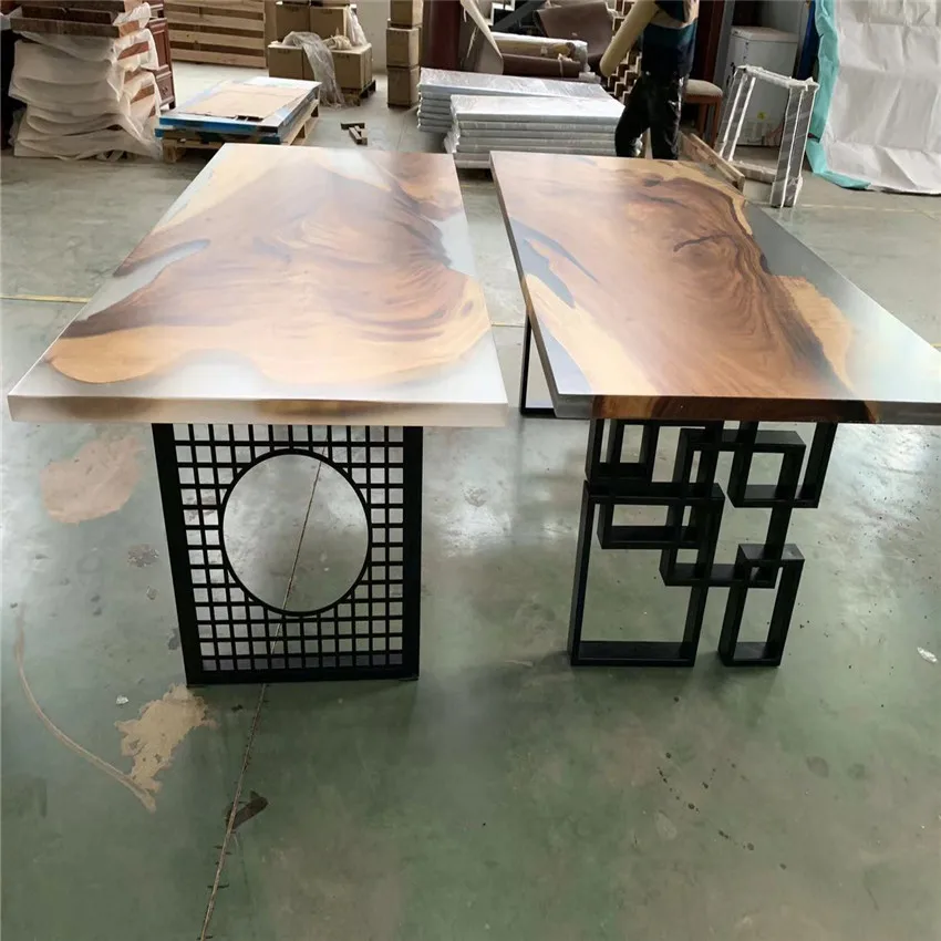 Dining Room Set Specific Use and Wood Material modern furniture solid wood resin dining table set with 8 chairs