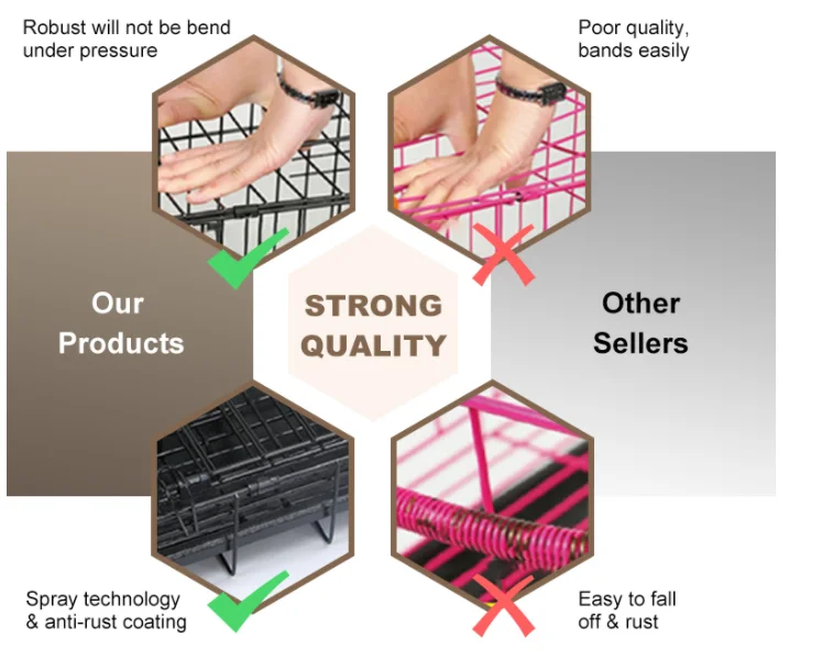 Wholesale cheap foldable supplier black deluxe outdoor metal foldable pet cages pet kennel stainless steel wire pet cages