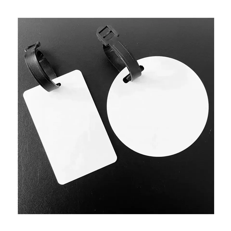 Sublimation Aluminum Luggage Tags Blank White Blank Travel Bag Baggage Tags with Strap Suitcase Label Tag with Slots