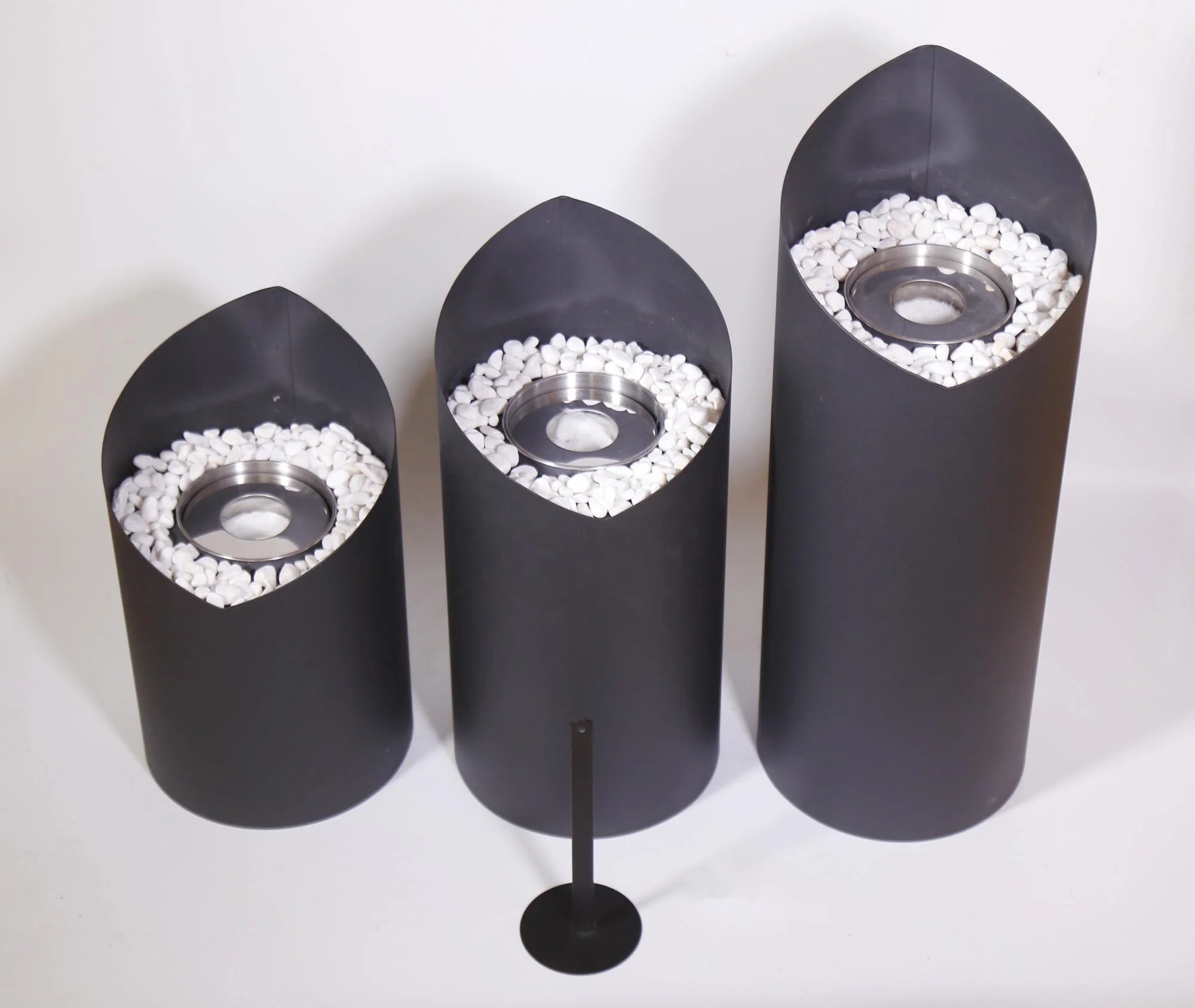 indoor outdoor garden home decoration round iron stainless steel fiber cotton glass rubbing alcohol tabletop ethanol fireplaces