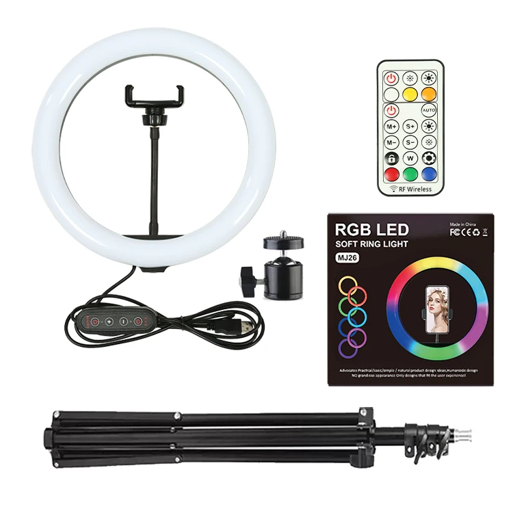 
Camera Beauty RGB 10inch Selfie Ring Light Tiktok/Youtube With Dest Tripod Stand Phone Holder,Best ring light for zoom 