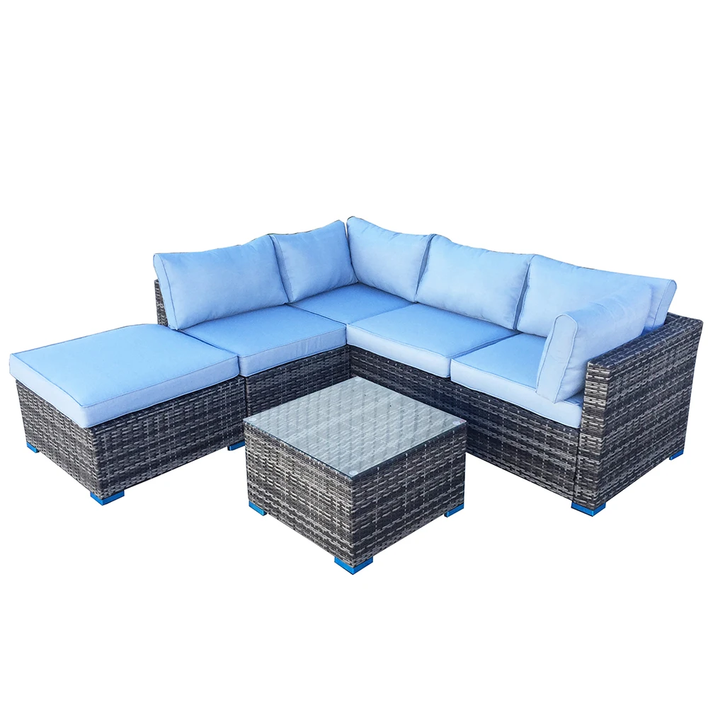 Best Quality Promotional Outdoor Garden Sofa Sets For Patio Courtyard Furniture Rattan Sofa  Corner sets