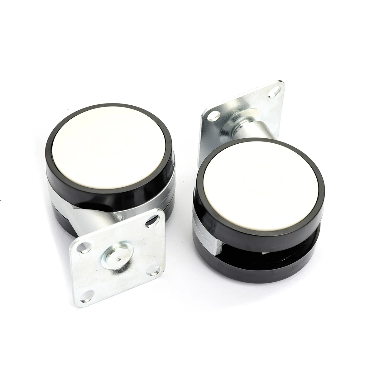 Fusaier plastic wheel cups 60mm Plate with brake furniture castor ball caster wheel for sofa swivel office chair wheels caster