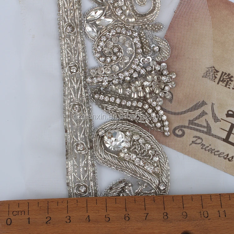 
Indian Embroidery Rhinestone Trim Design By The Yard 