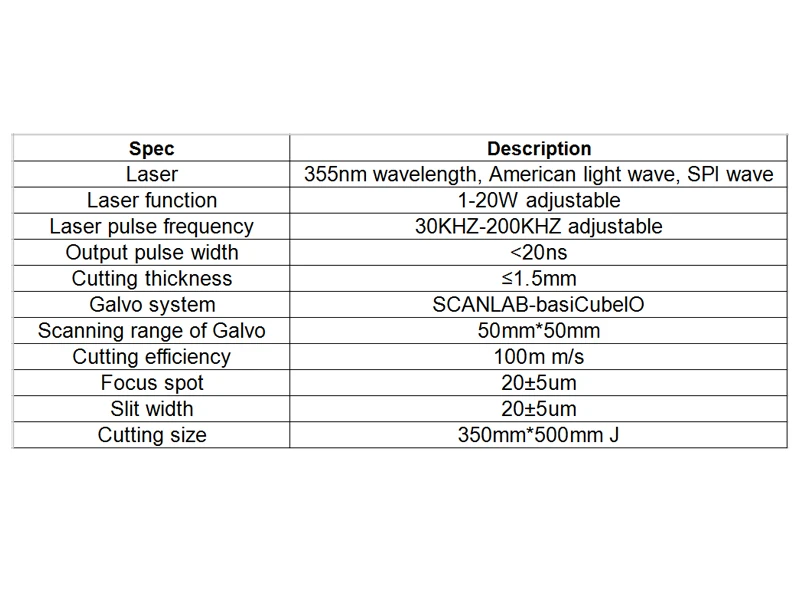 Automatic UV glass laser cutting machine 355nm wavelength CCD positioning compensation Double station platform