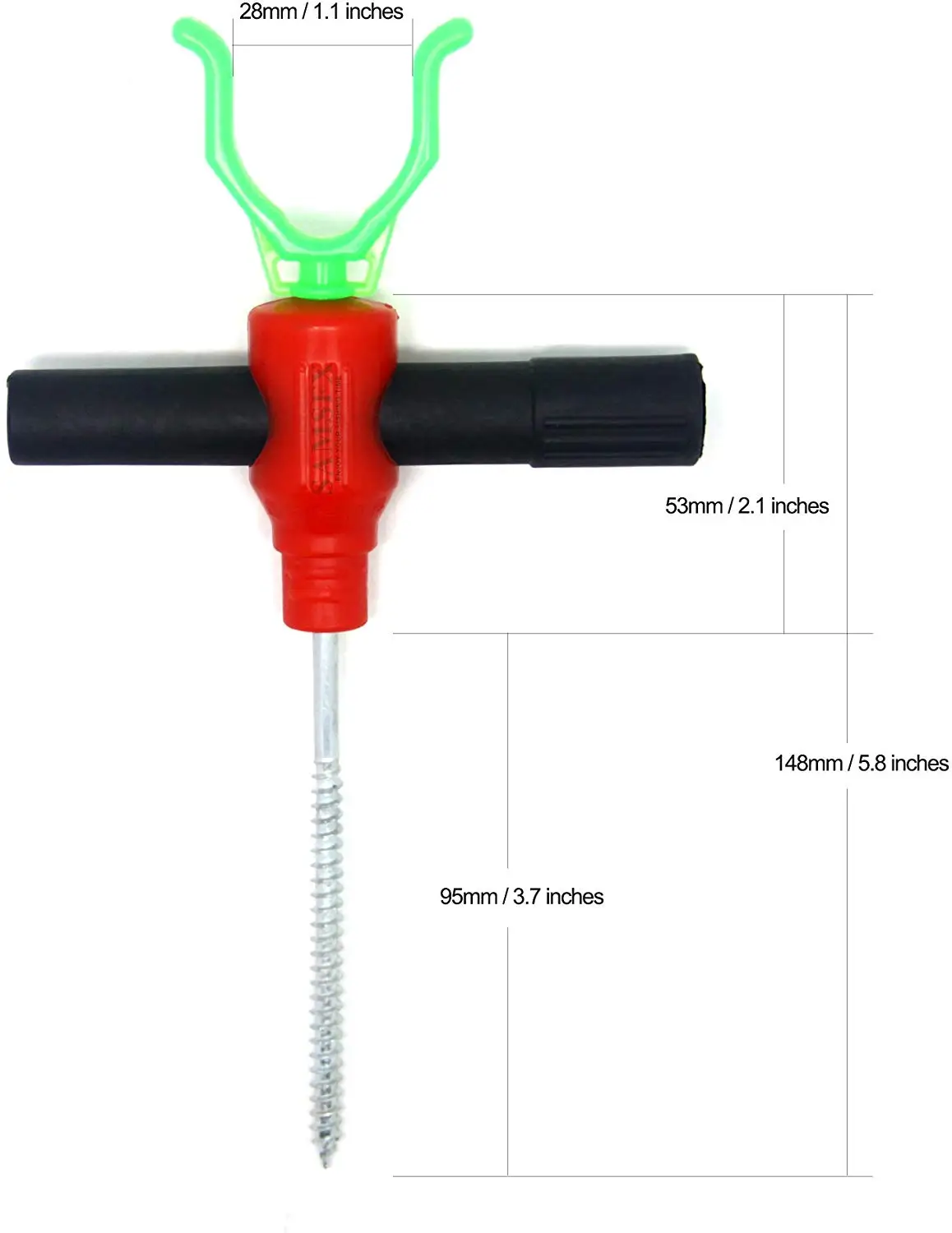 SAMSFX Ice Fishing Nails Tent Bracket Holder Twist Drill W/Rod Rack 2-Pack