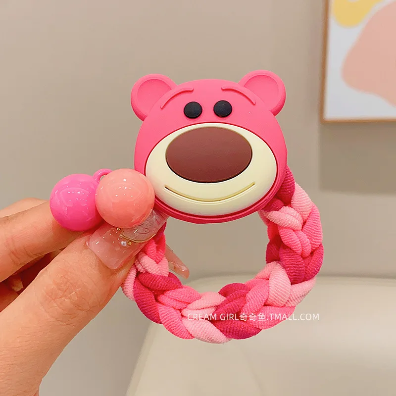 Hot Selling Cute Cartoon Durable Rubber Band Dog Bear Rabbit Knit Hair Ties For Girls